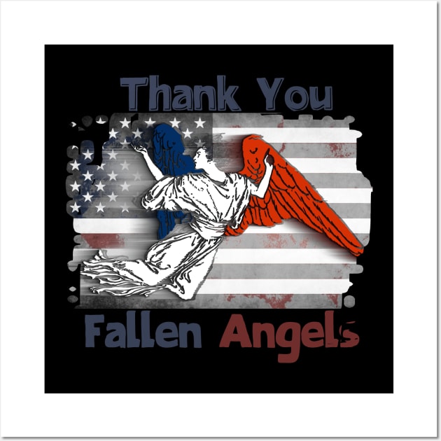 American Flag, American Heroes, Fallen Angels, USA, Patriot, Army, America Salute Wall Art by KZK101